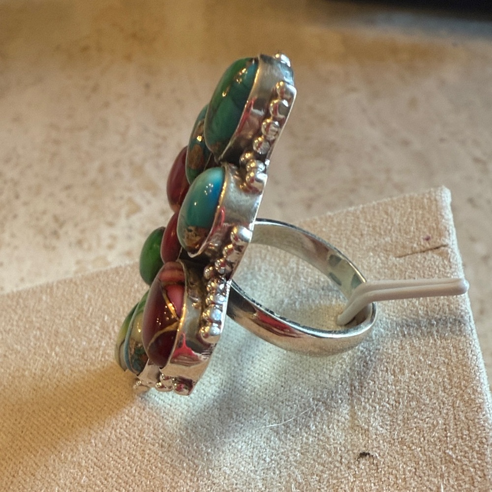 Kingman and Rose Mojave Turquoise Sterling Silver Ring OS - Picture 2 of 6
